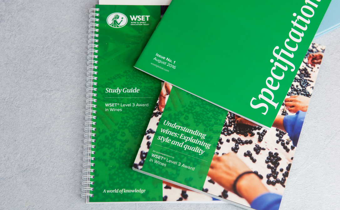 Textbooks and specification documents for the WSET Level 3 Award in Wines